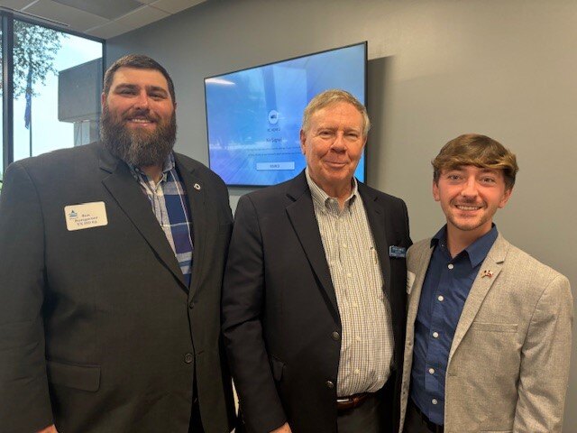 #2 – Ben Bumgarner, incumbent HD 63 and aide, Kalon Melton, with Dallas Past President, Steve Harris.